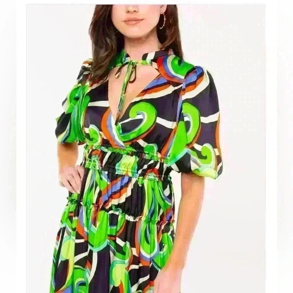 Alden Adair Shelbi Dress in Kimono new NWT colorful maxi - Picture 2 of 10